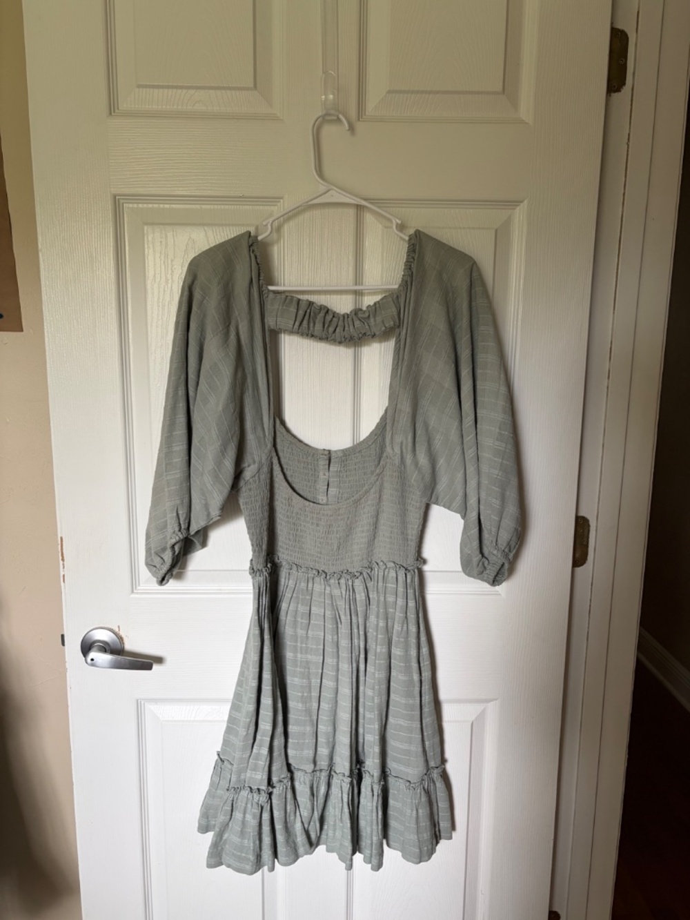 Free People Cora Puff Sleeve Dress Green - M - Picture 4 of 5